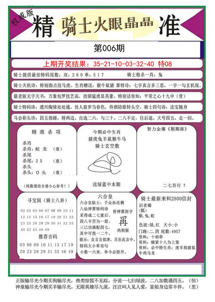 2025006期骑士火眼晶晶a