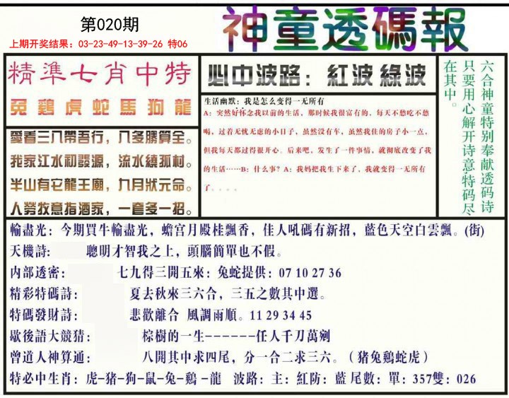 2025020期神童透码报