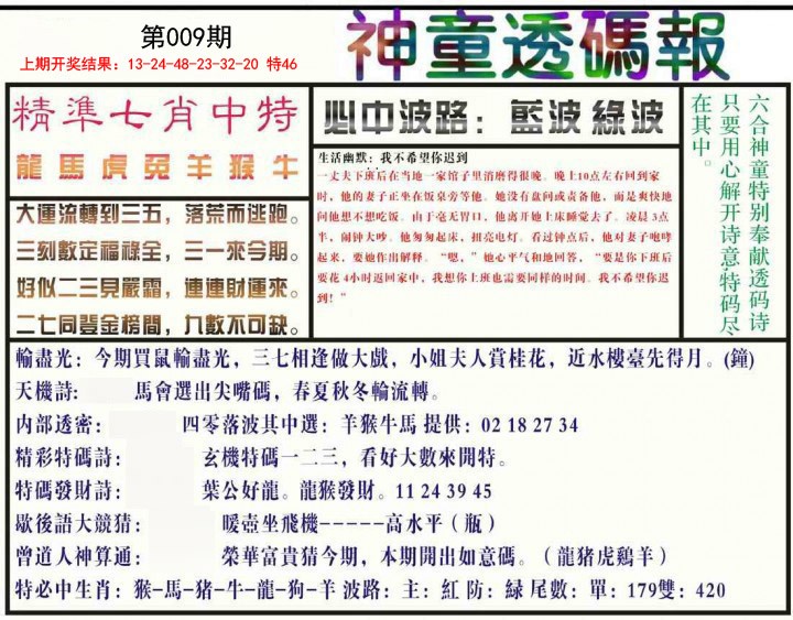 2025009期神童透码报