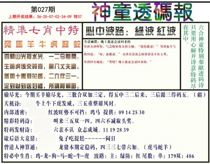 2025027期神童透码报