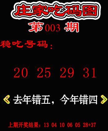 2025003期庄家吃码图
