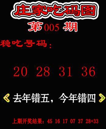 2025005期庄家吃码图