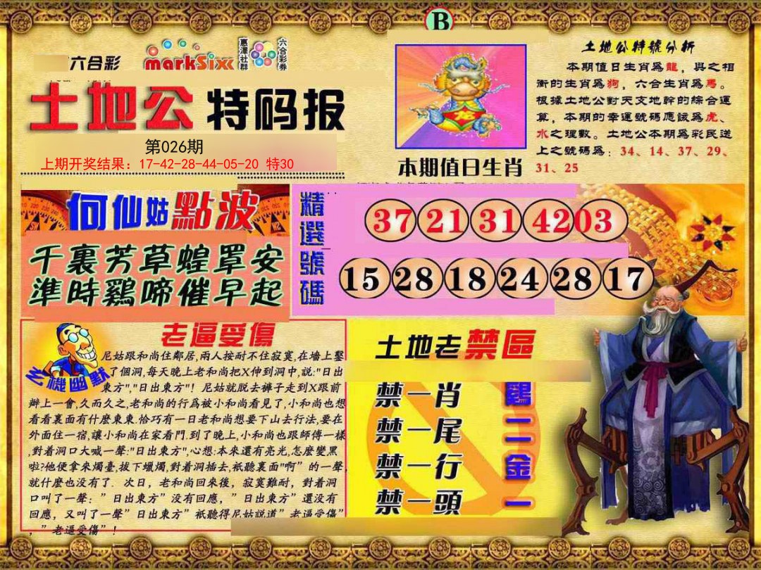 2025026期土地公特码报B