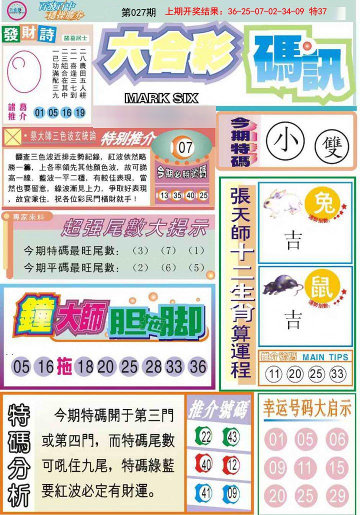 2025027期六合码讯