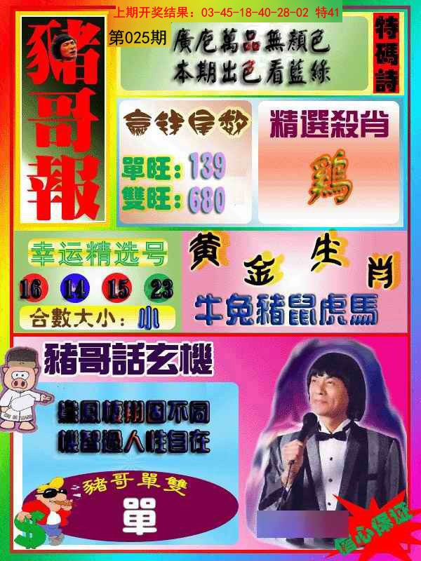 2025025期猪哥报