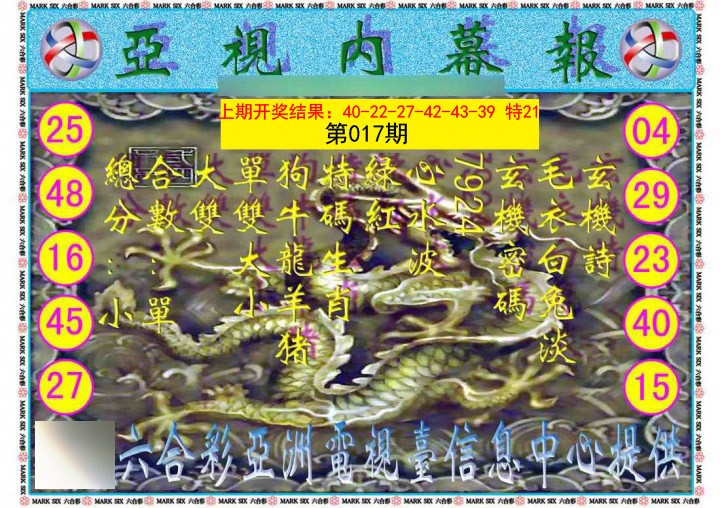 2025017期亚视内幕报