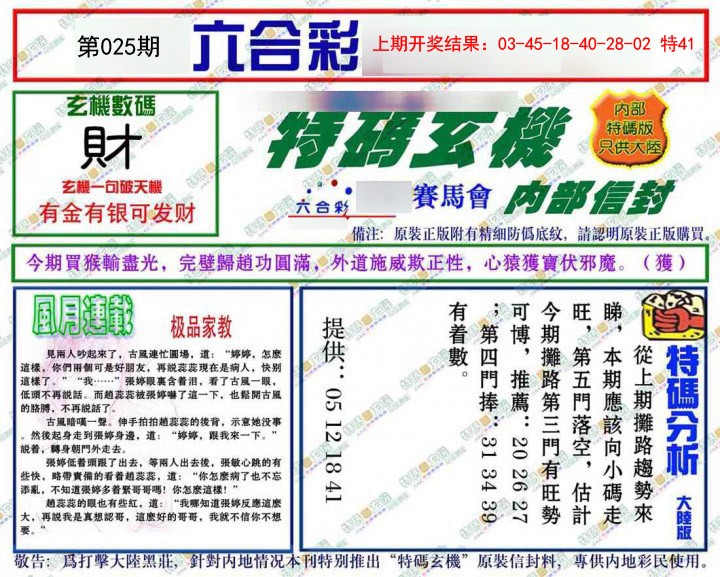 2025025期特码玄机