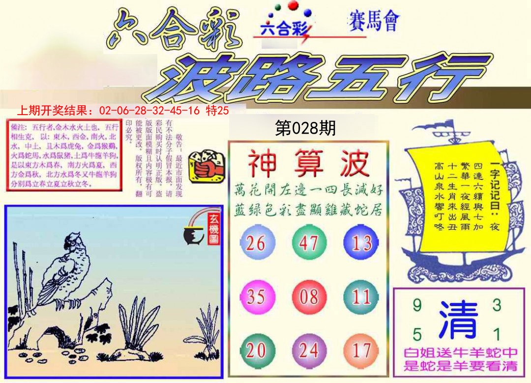 2025028期波路五行