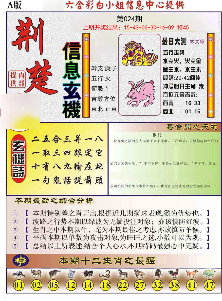 2025024期荆楚信息玄机A