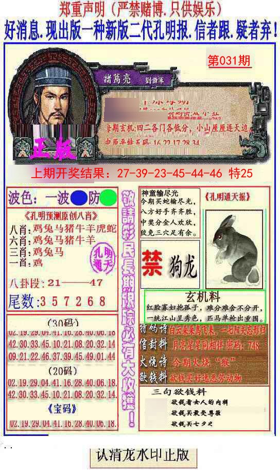 2025031期另二代孔明报