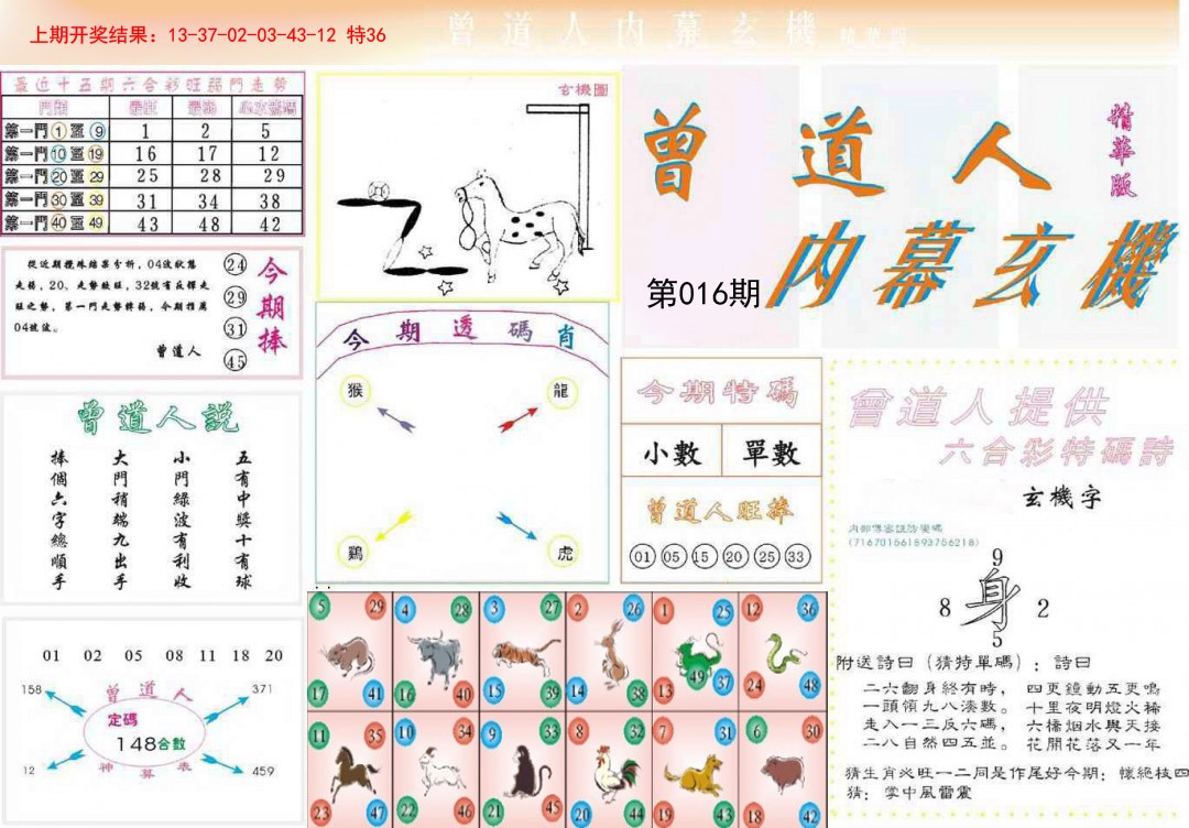 2025016期曾道人内幕精华版