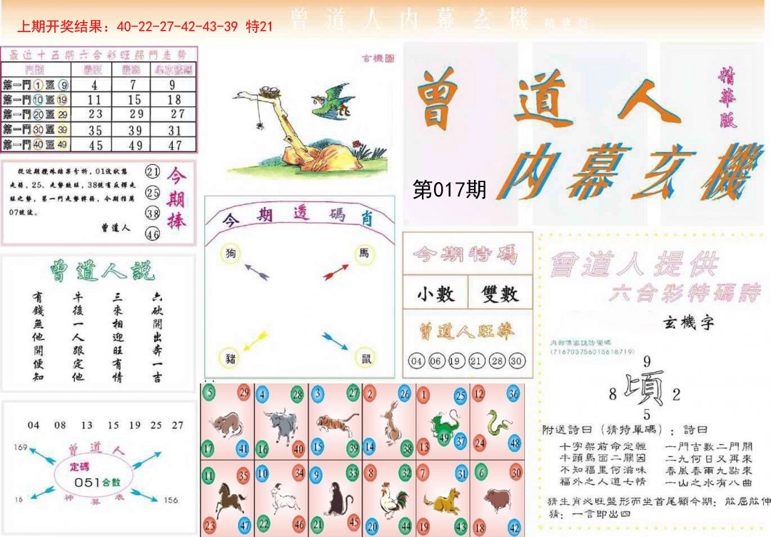2025017期曾道人内幕精华版