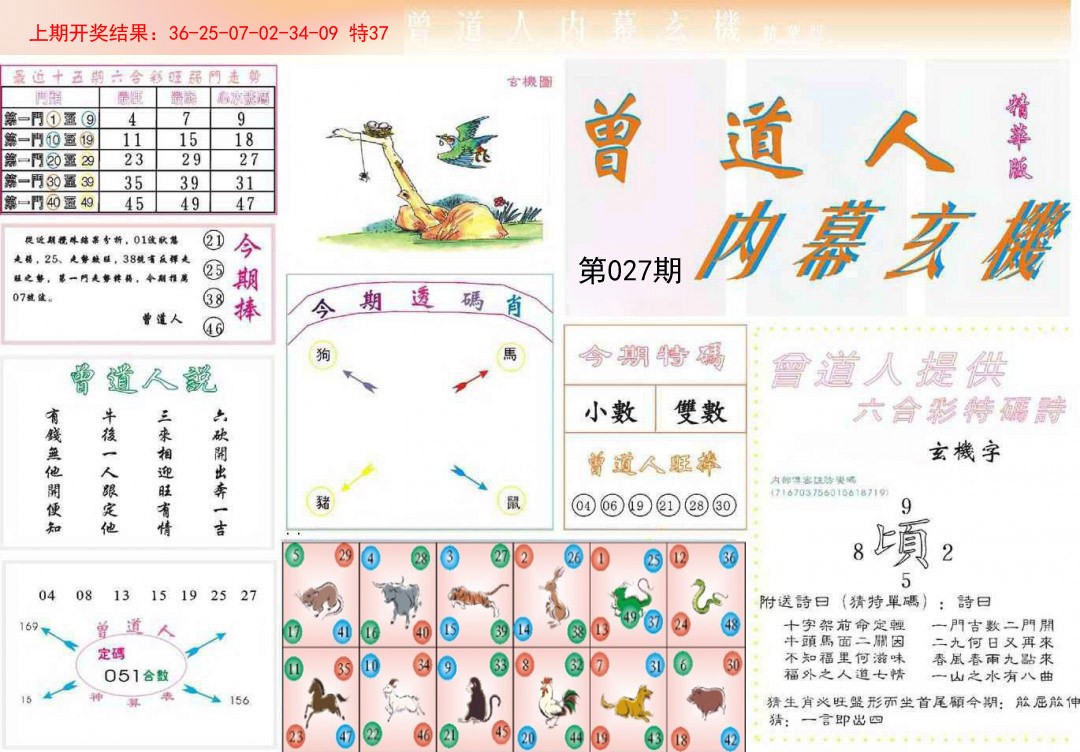 2025027期曾道人内幕精华版