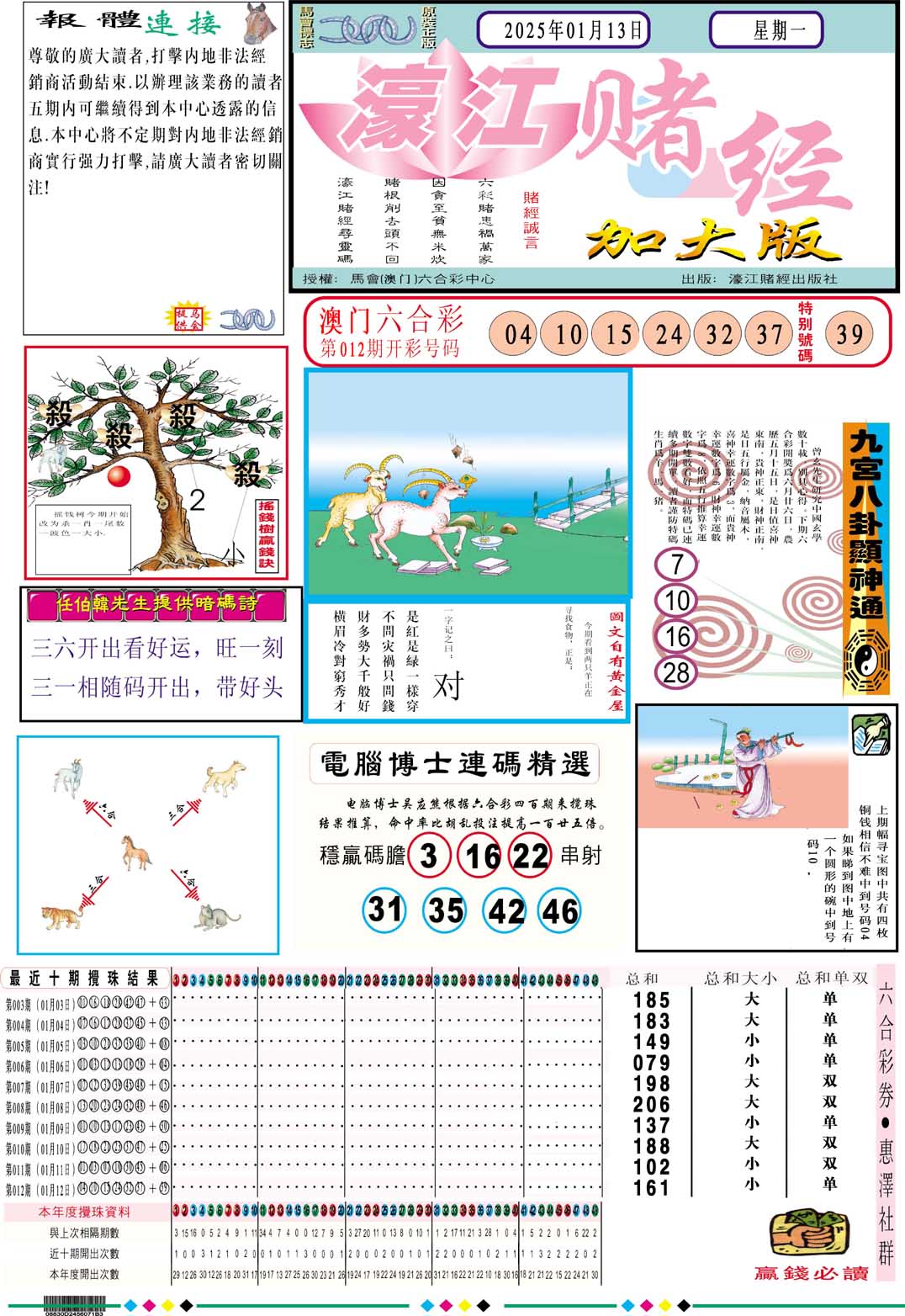 2025013期濠江赌经A加大版