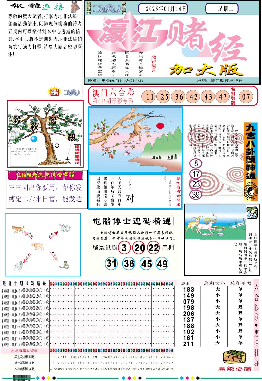 2025014期濠江赌经A加大版