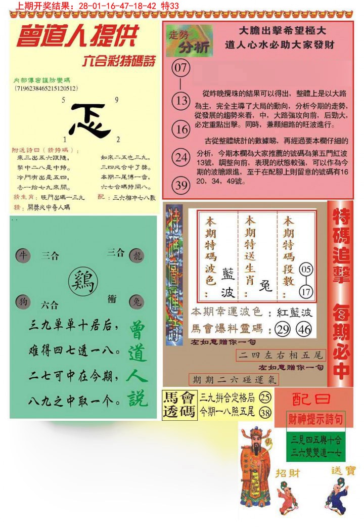 2025004期曾道人内幕B加大版