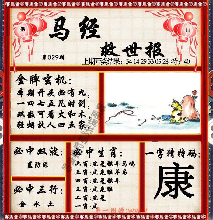 2025029期马经救世报