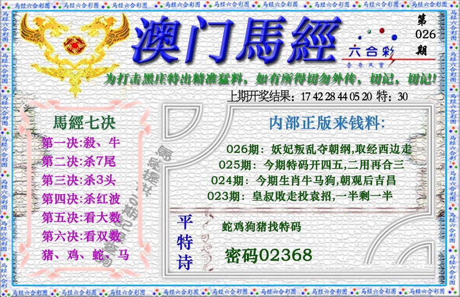 2025026期马经