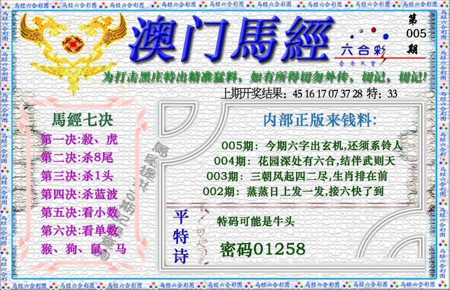 2025005期马经