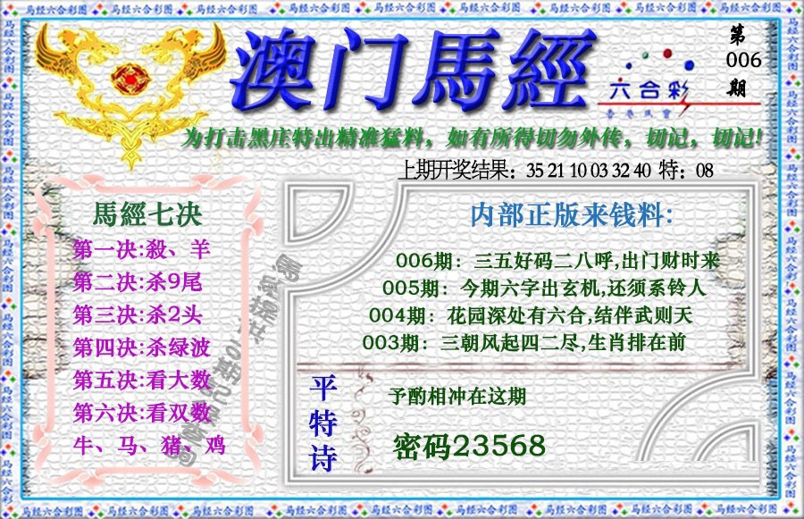 2025006期马经