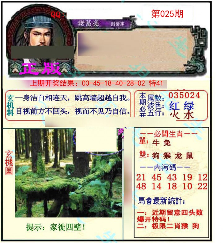 2025025期正宗孔明