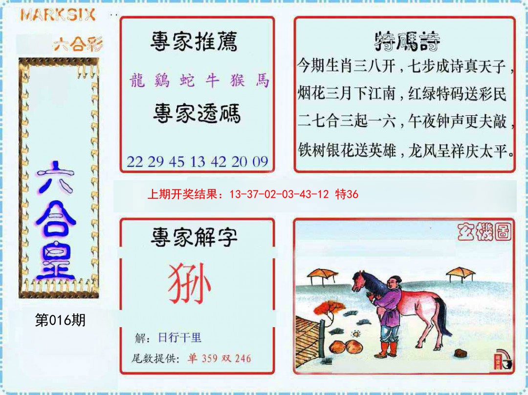 2025016期六合皇