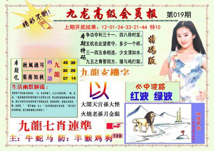 2025019期九龙高级会员报