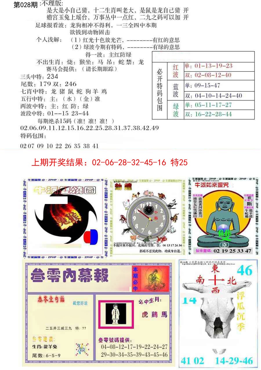 2025028期五鬼正宗会员综合资料B