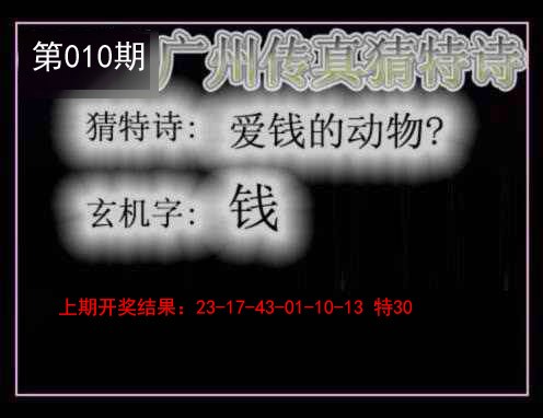 2025010期广州传真猜特诗
