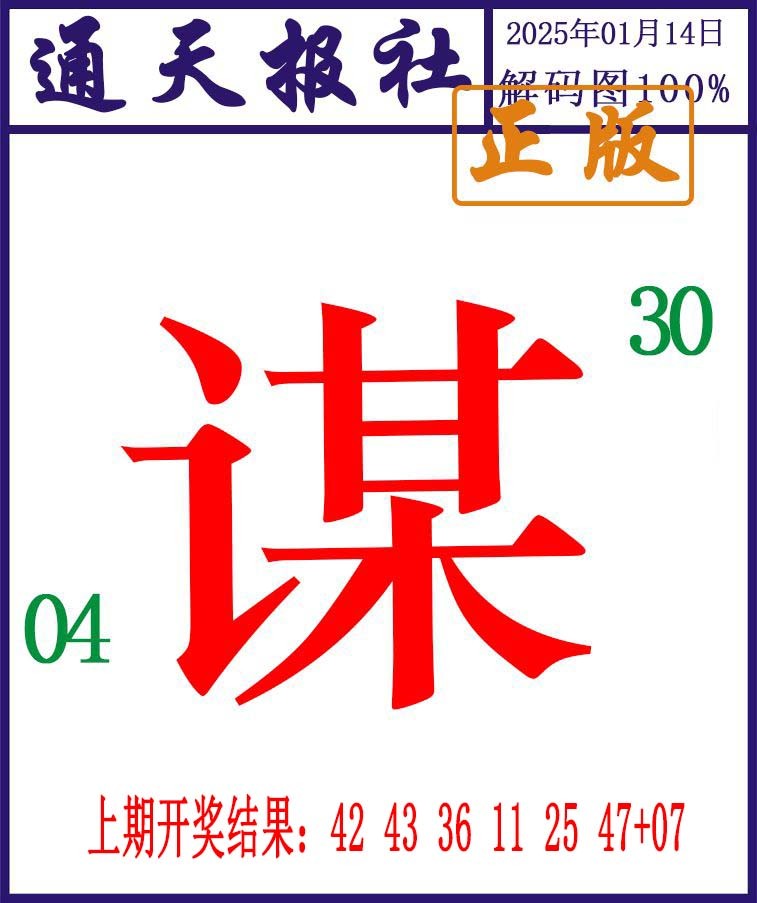 2025014期通天报解码图