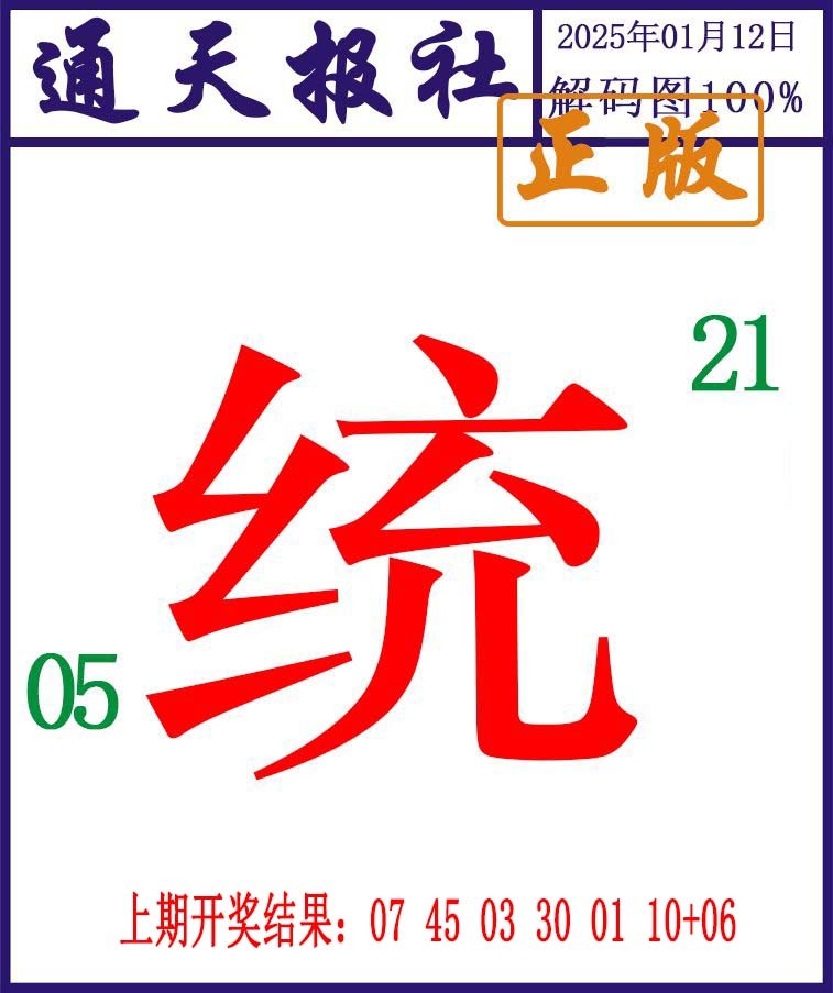 2025012期通天报解码图