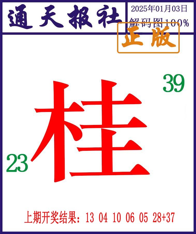 2025003期通天报解码图