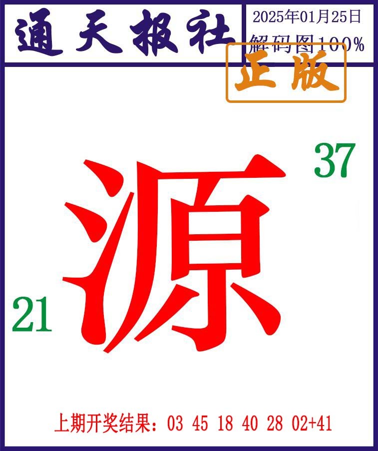 2025025期通天报解码图