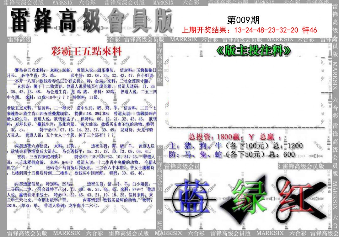 2025009期(假)雷锋高级会员版