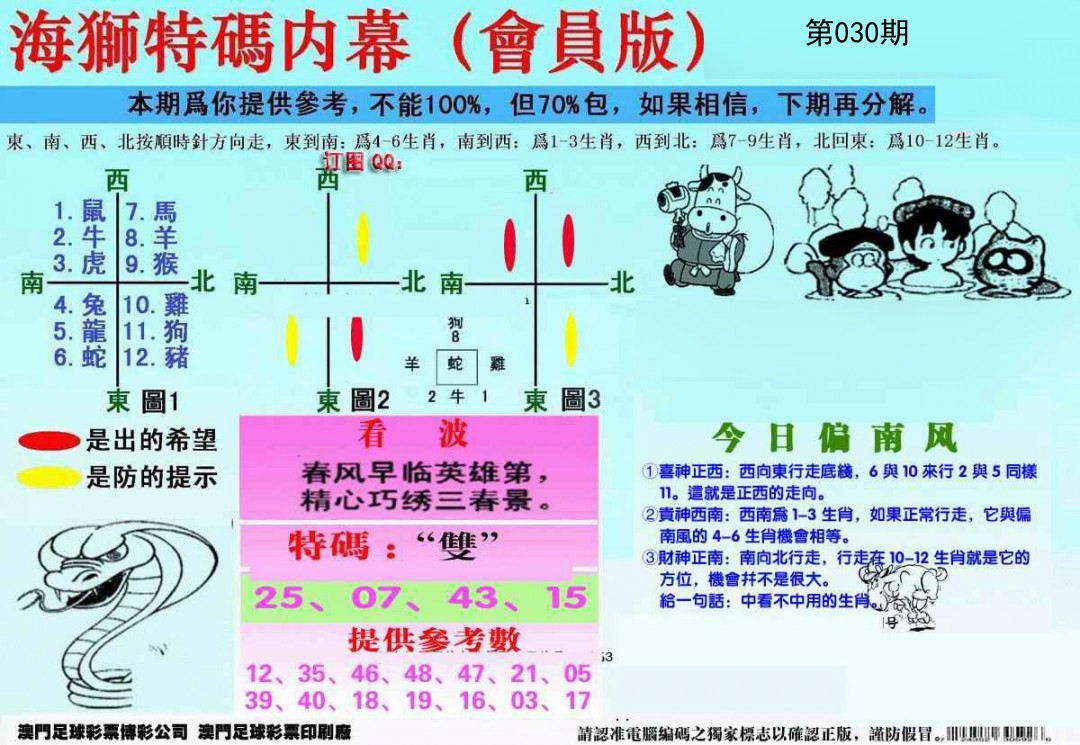2025030期另版海狮特码内幕报