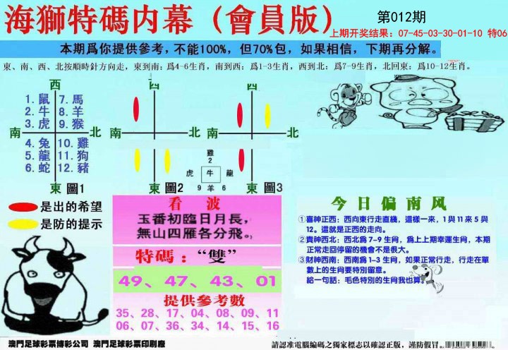 2025012期另版海狮特码内幕报