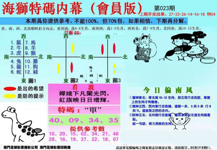 2025023期另版海狮特码内幕报