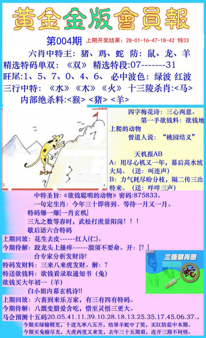 2025004期黄金金版会员报
