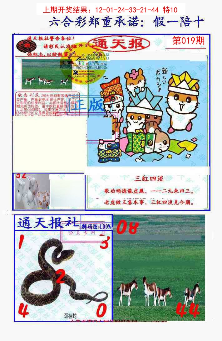 2025019期假一陪十通天报