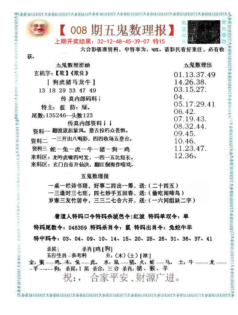 2025008期五鬼数理报