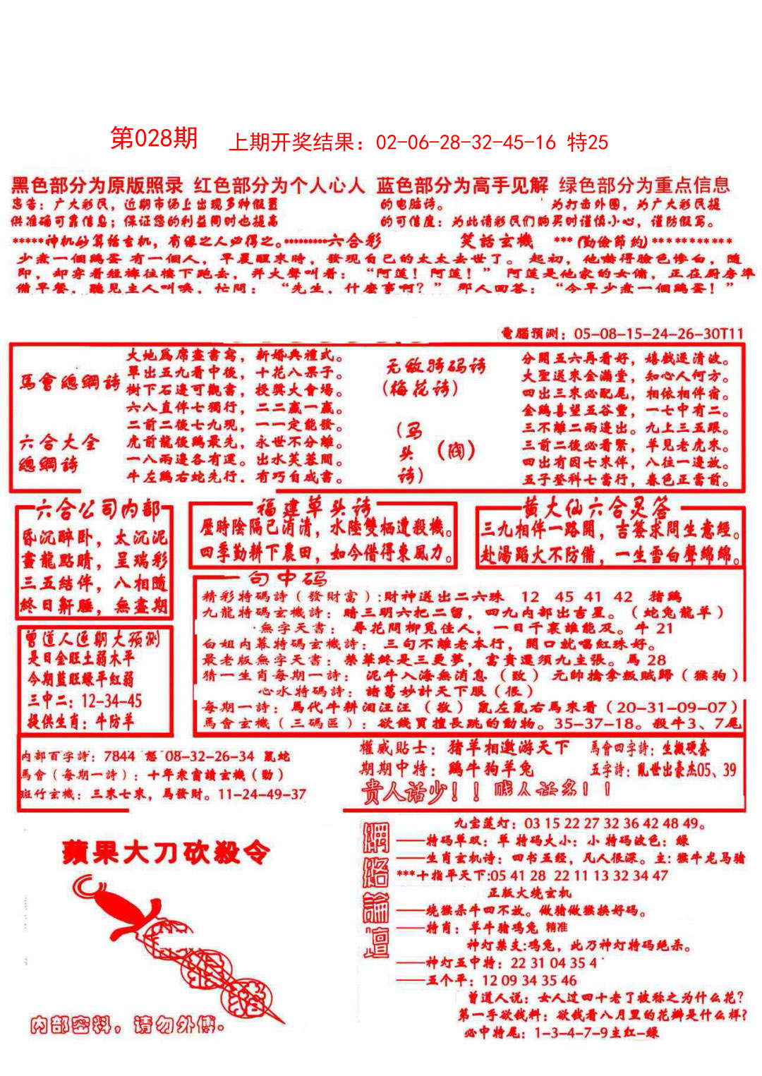 2025028期大刀彩霸王A