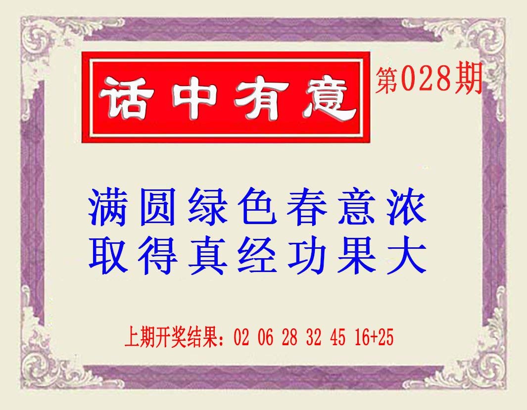 2025028期话中有意(另版)