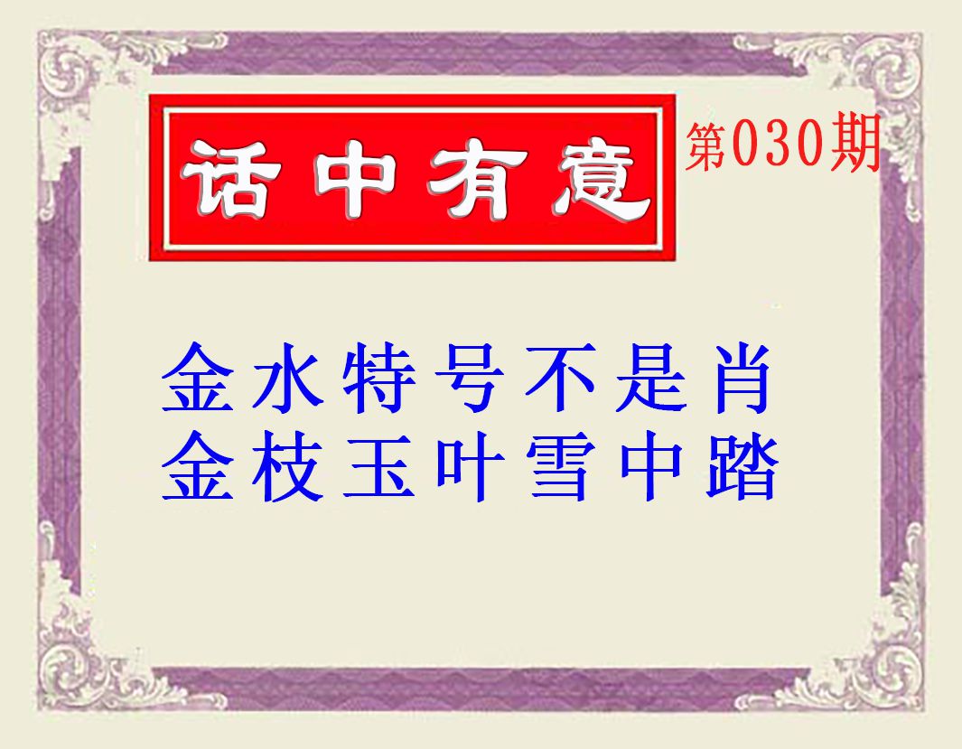2025030期话中有意(另版)