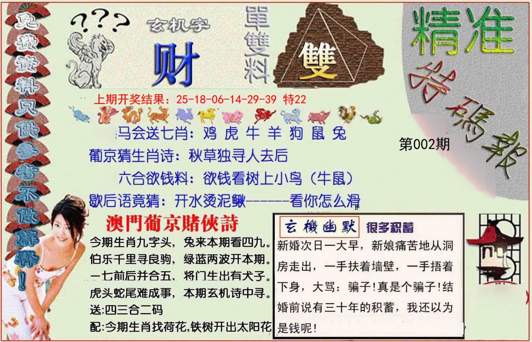 2025002期精准<特碼報>