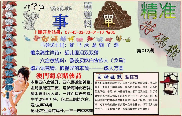 2025012期精准<特碼報>