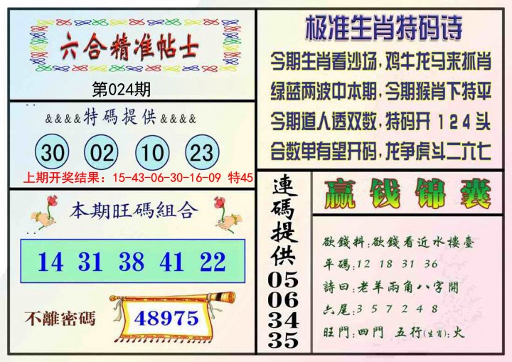 2025024期精准贴士