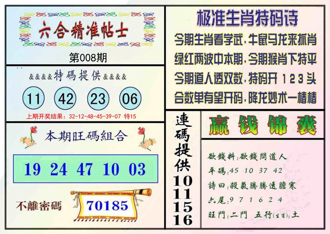 2025008期精准贴士
