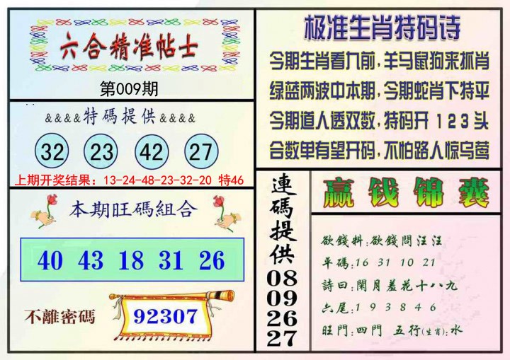 2025009期精准贴士