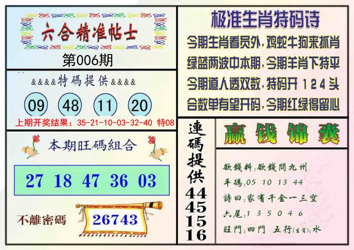 2025006期精准贴士