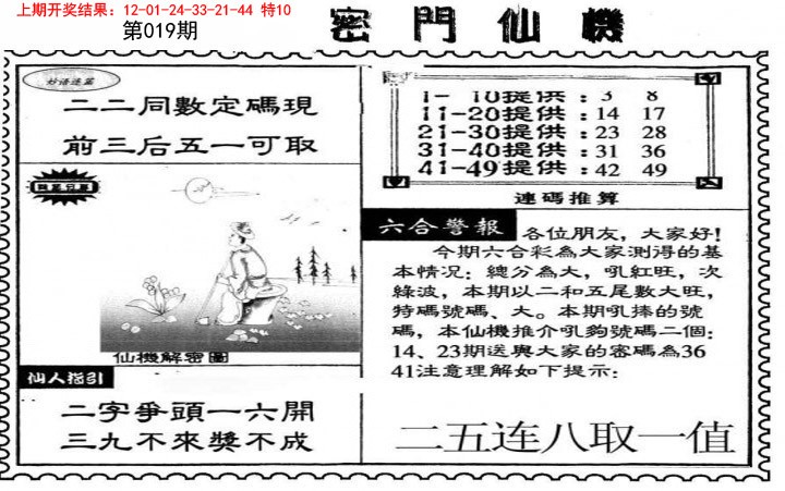 2025019期新密门仙机
